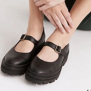 Madewell Freya Lug Sole Maryjane Sz. 9 platform black leather flat